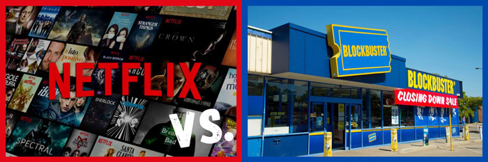 la historia de Netflix y Blockbuster
