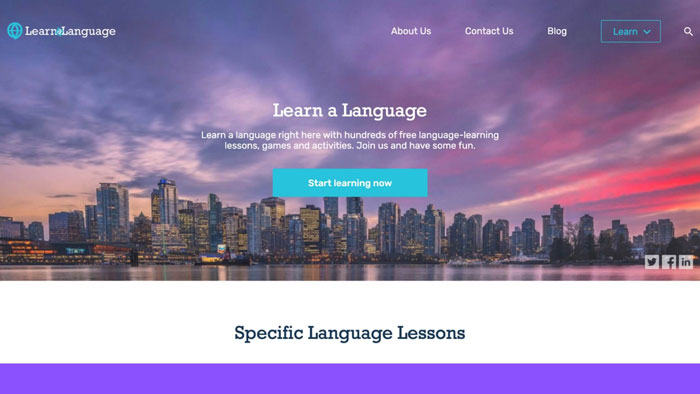 páginas para aprender inglés learn language